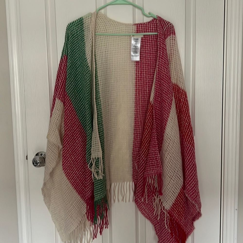 Maje large wool scarf cape